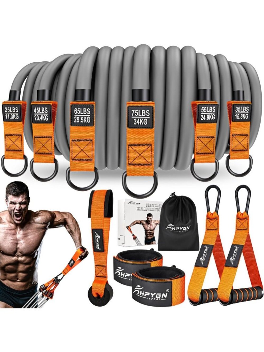 Heavy Resistance Bands Set 300LBS - Workout Bands with Handles for Strength